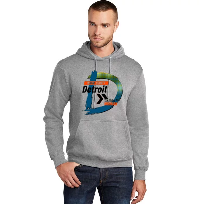 Detroit Wayne County Michigan Modern Logo Tall Hoodie