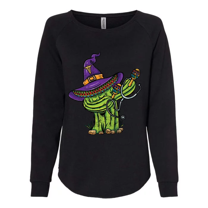 Dabbing Witch Cactus Nurse Vintage Funny Gift Womens California Wash Sweatshirt