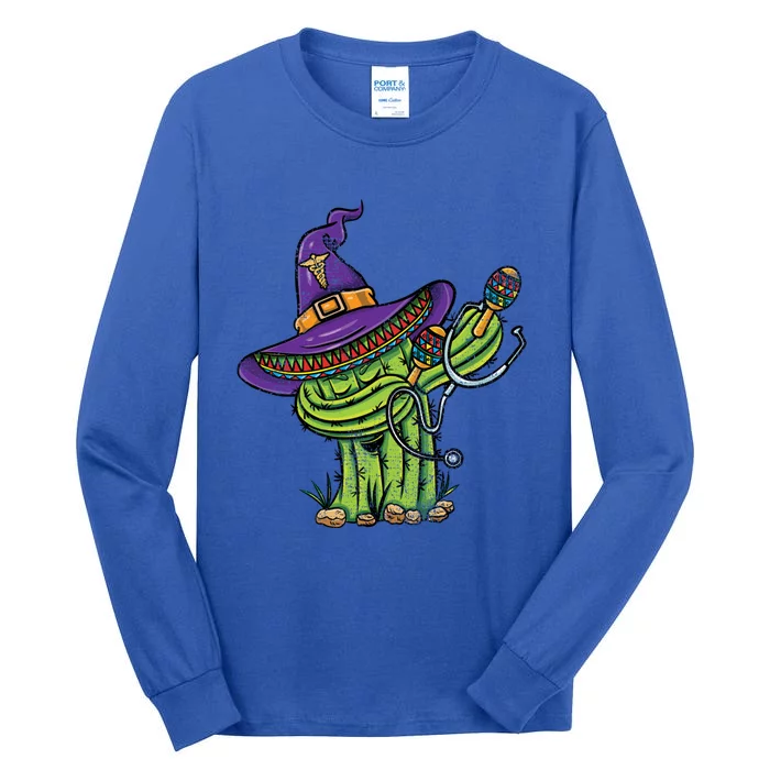 Dabbing Witch Cactus Nurse Vintage Funny Gift Tall Long Sleeve T-Shirt