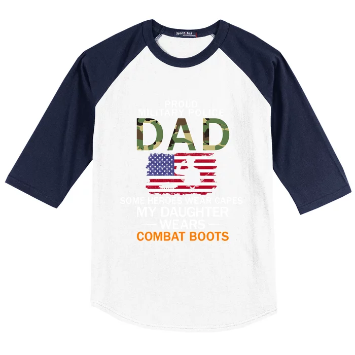 Daughter Wear Combat Bootsfunny Giftproud Mp Military Police Dad Army Gift Baseball Sleeve Shirt