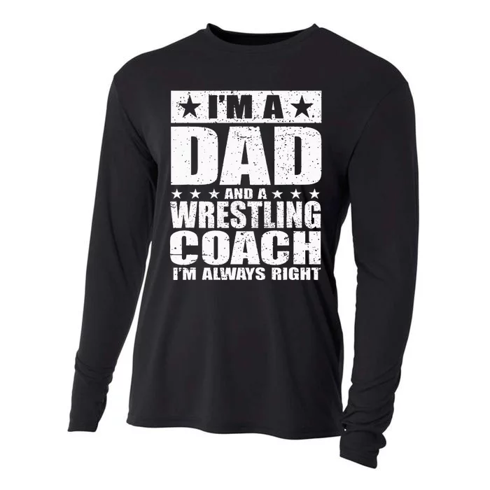 Dad Wrestling Coach Coaches Fathers Day Gift Cooling Performance Long Sleeve Crew