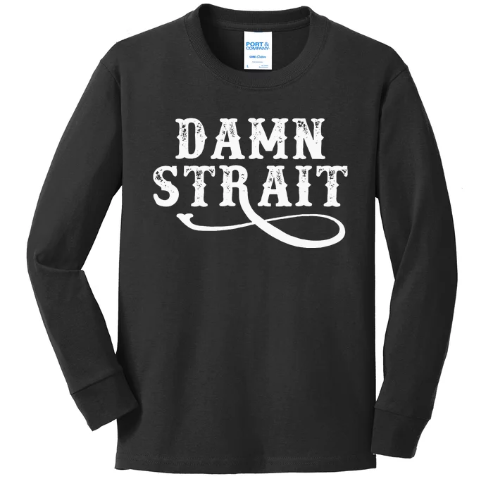 Damn Western Country Music Kids Long Sleeve Shirt