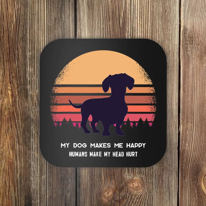 Dachshund Wiener Doxen Dog Retro Coaster