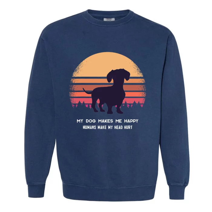 Dachshund Wiener Doxen Dog Retro Garment-Dyed Sweatshirt