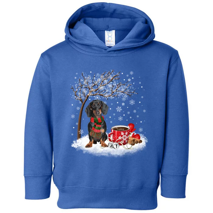 Dachshund Wiener Dog In The Snow Christmas Winter Xmas Tree Gift Toddler Hoodie