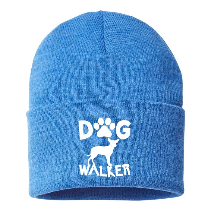 Dog Walker Dog And Paw Print Cute Gift Sustainable Knit Beanie