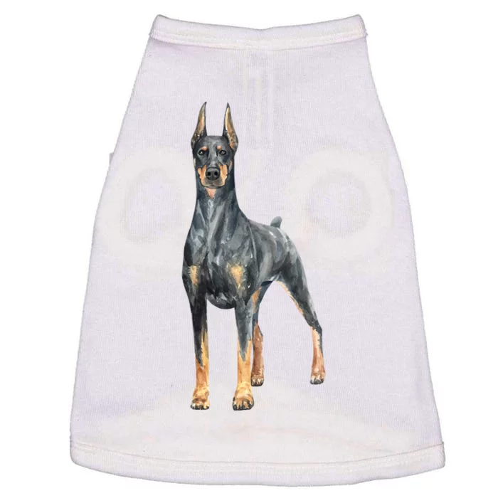 Doberman Watercolor Dog Doggie Tank