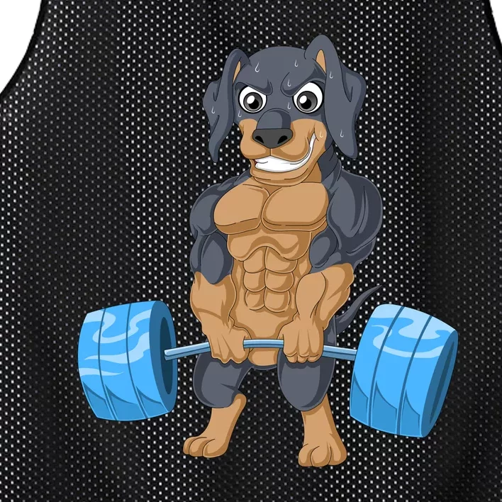 Dachshund Weightlifting Mesh Reversible Basketball Jersey Tank