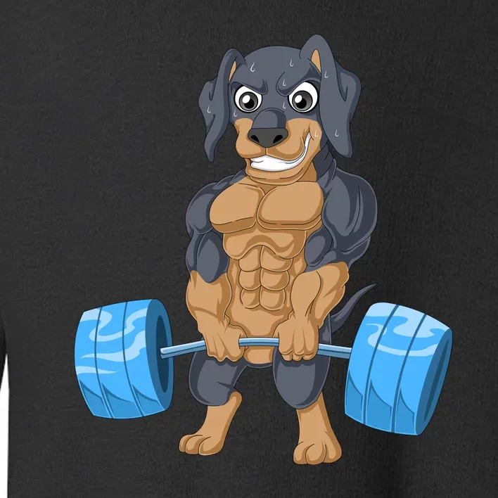 Dachshund Weightlifting Toddler Sweatshirt