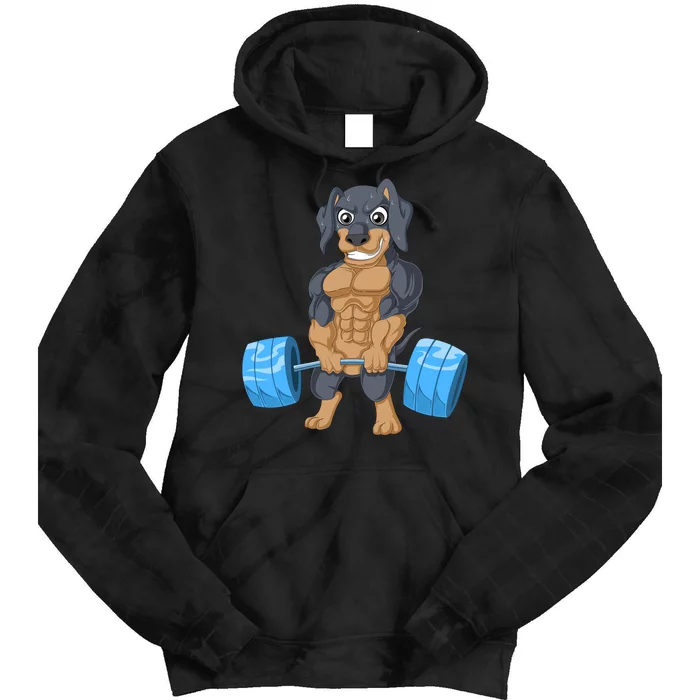 Dachshund Weightlifting Tie Dye Hoodie