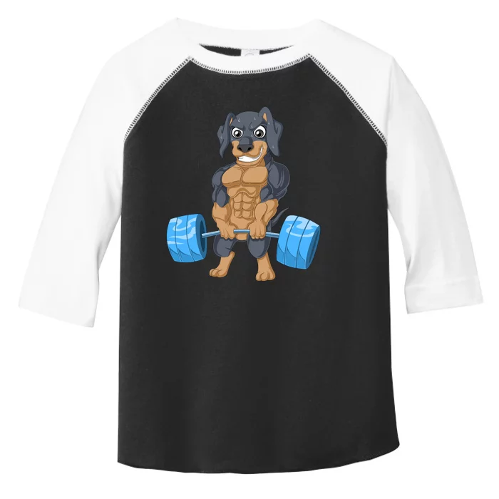 Dachshund Weightlifting Toddler Fine Jersey T-Shirt