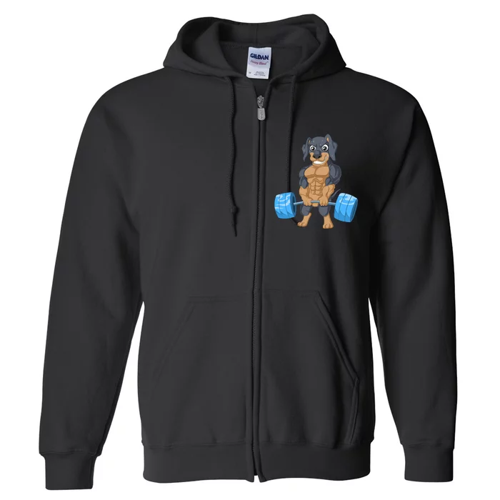 Dachshund Weightlifting Full Zip Hoodie