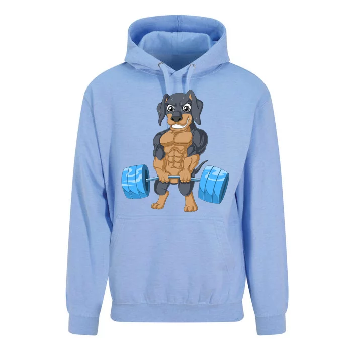 Dachshund Weightlifting Unisex Surf Hoodie