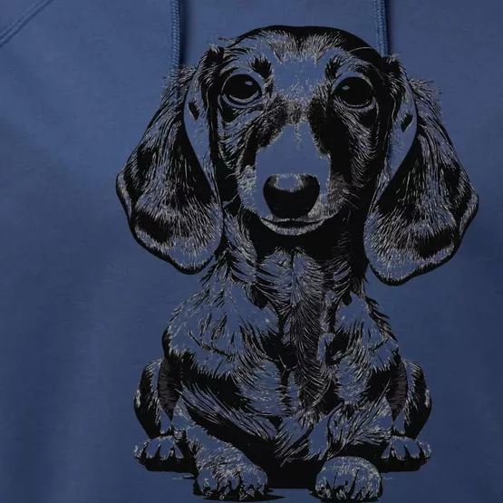 Dachshund Wiener Dog Puppy Doxie Mom Performance Fleece Hoodie