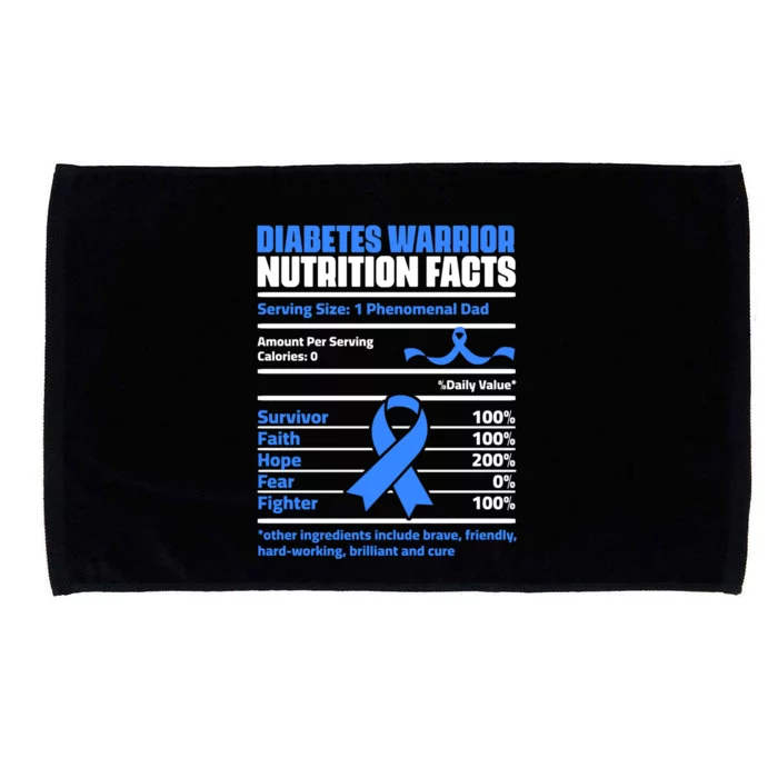 Diabetes Warrior Dad Support Diabetic Diabetes Awareness Cool Gift Microfiber Hand Towel