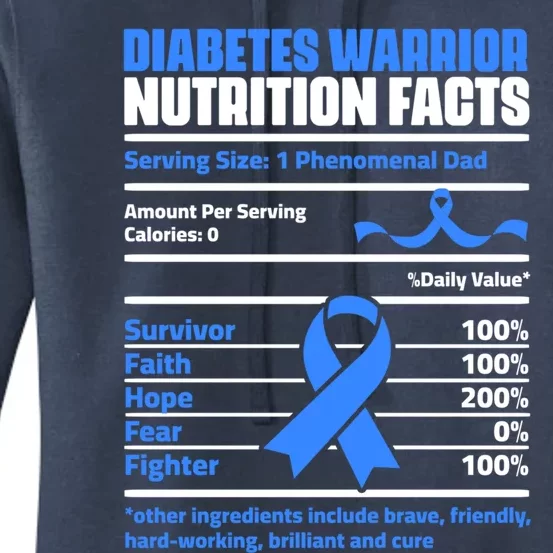 Diabetes Warrior Dad Support Diabetic Diabetes Awareness Cool Gift Women's Pullover Hoodie