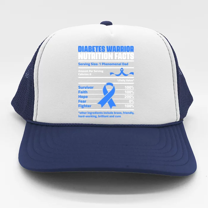 Diabetes Warrior Dad Support Diabetic Diabetes Awareness Cool Gift Trucker Hat