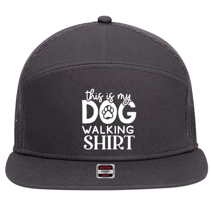 Dog Walking 7 Panel Mesh Trucker Snapback Hat