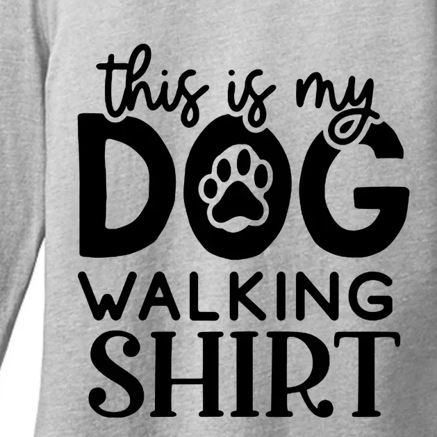 Dog Walking Womens CVC Long Sleeve Shirt