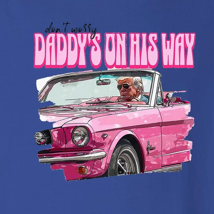 DonT Worry DaddyS On His Way Trump Toddler Long Sleeve Shirt