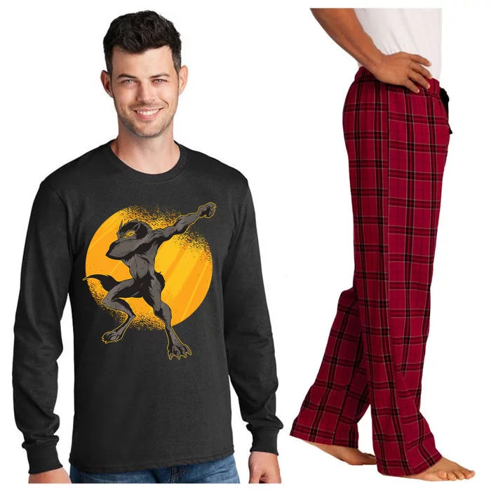 Dabbing Werewolf Long Sleeve Pajama Set