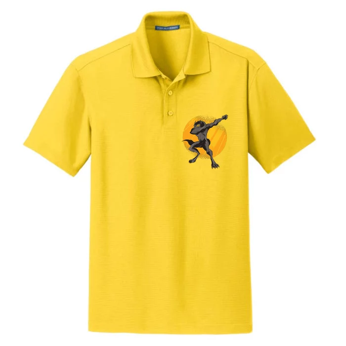 Dabbing Werewolf Dry Zone Grid Performance Polo