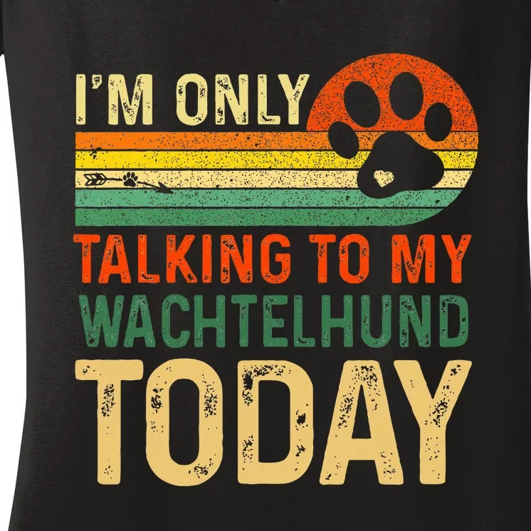 Deutscher Wachtelhund Dog Daddy New Dog Breed Owner Lovers Women's V-Neck T-Shirt