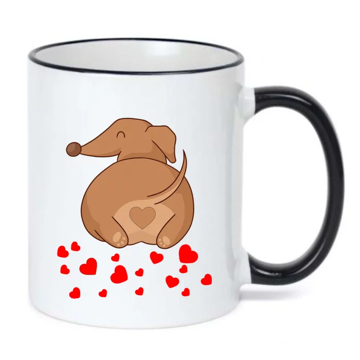 Dachshund Weenie Dog Lover Valentines Day Gift Gift Black Color Changing Mug