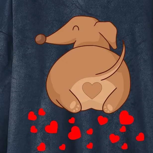 Dachshund Weenie Dog Lover Valentines Day Gift Gift Hooded Wearable Blanket