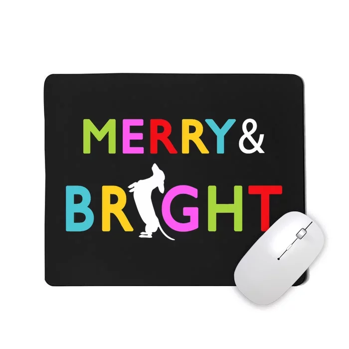 Dachshund Wiener Dog Merry And Bright Christmas Tree Lights Mousepad