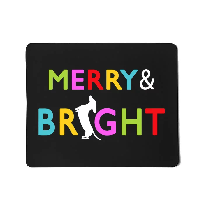 Dachshund Wiener Dog Merry And Bright Christmas Tree Lights Mousepad