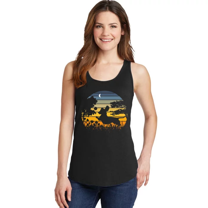 Dachshund Wiener Dog Sunset Garden Ladies Essential Tank