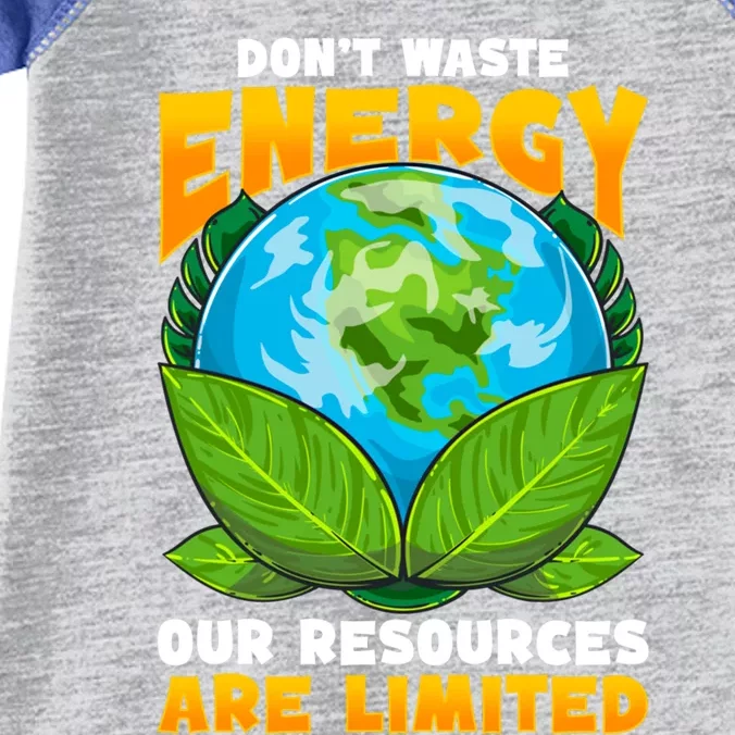 Don't Waste Energy Our Resources Are Limited Earth Day Lover Gift Infant Baby Jersey Bodysuit