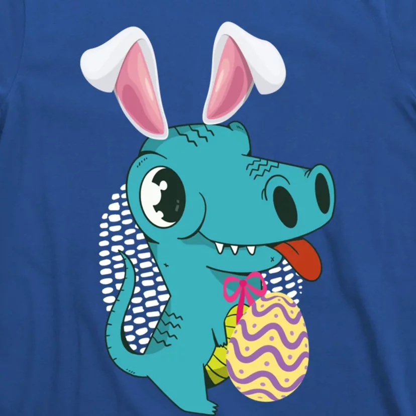 Dinosaur With Easter Ears Easter Eggs Easter Bunny Cool Gift T-Shirt