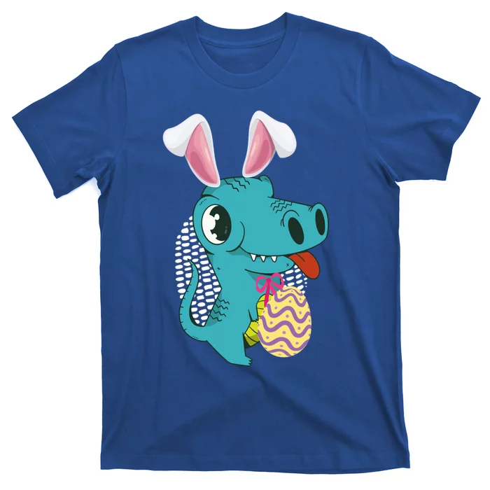 Dinosaur With Easter Ears Easter Eggs Easter Bunny Cool Gift T-Shirt