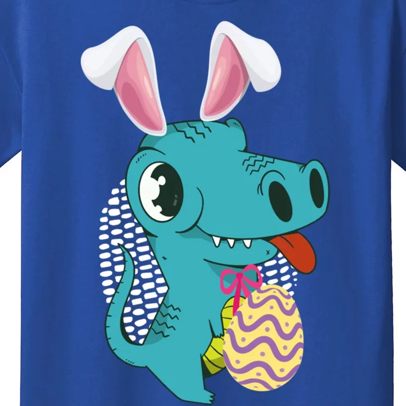 Dinosaur With Easter Ears Easter Eggs Easter Bunny Cool Gift Kids T-Shirt