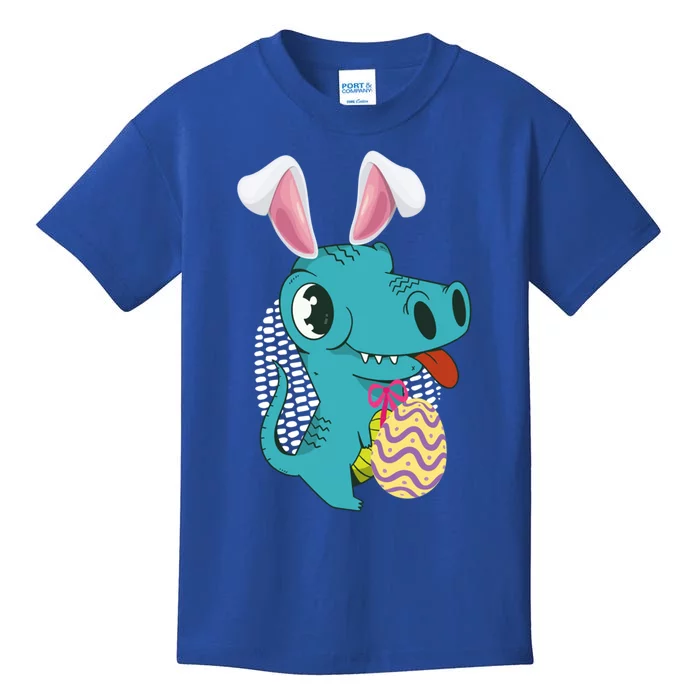 Dinosaur With Easter Ears Easter Eggs Easter Bunny Cool Gift Kids T-Shirt