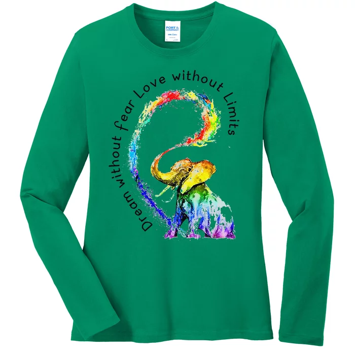 Dream Without Fear Love Without Limits Elephant Lgbt Ladies Long Sleeve Shirt