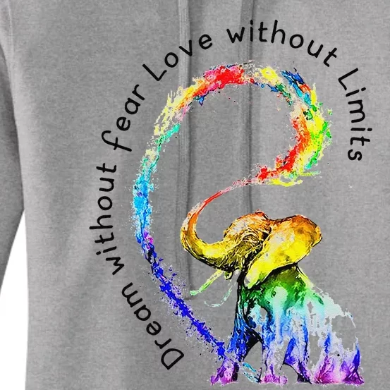 Dream Without Fear Love Without Limits Elephant Lgbt Women's Pullover Hoodie