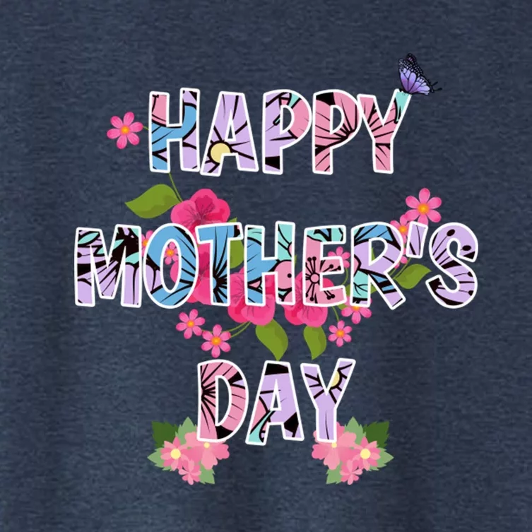 Day With Floral Mom Mommy Grandma Women's Crop Top Tee