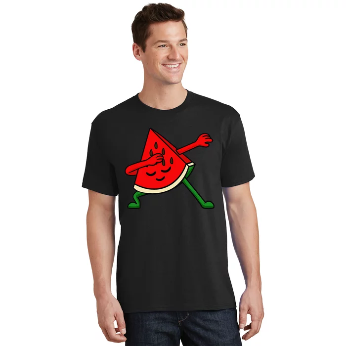 Dabbing Watermelon Fruitarian Lover Summer Fruit Slice Seeds T-Shirt