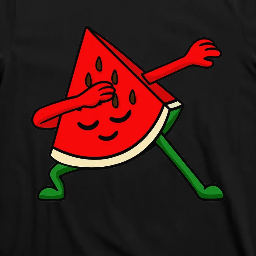 Dabbing Watermelon Fruitarian Lover Summer Fruit Slice Seeds T-Shirt