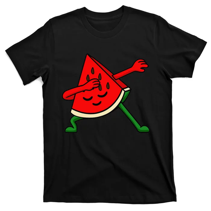 Dabbing Watermelon Fruitarian Lover Summer Fruit Slice Seeds T-Shirt