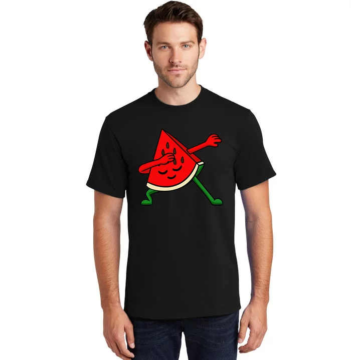 Dabbing Watermelon Fruitarian Lover Summer Fruit Slice Seeds Tall T-Shirt