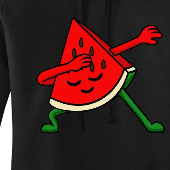 Dabbing Watermelon Fruitarian Lover Summer Fruit Slice Seeds Women's Pullover Hoodie