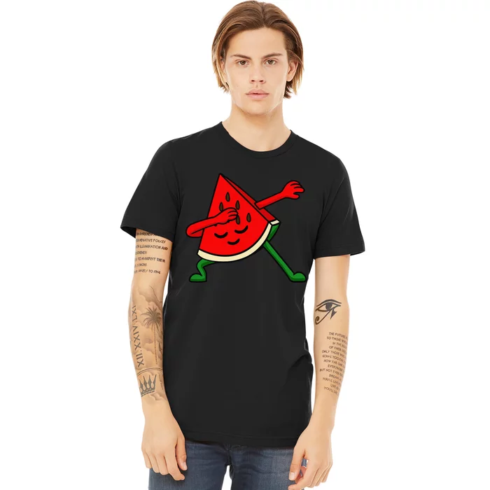 Dabbing Watermelon Fruitarian Lover Summer Fruit Slice Seeds Premium T-Shirt