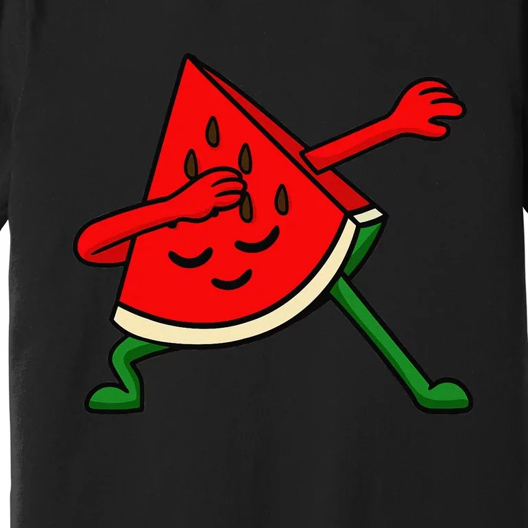 Dabbing Watermelon Fruitarian Lover Summer Fruit Slice Seeds Premium T-Shirt