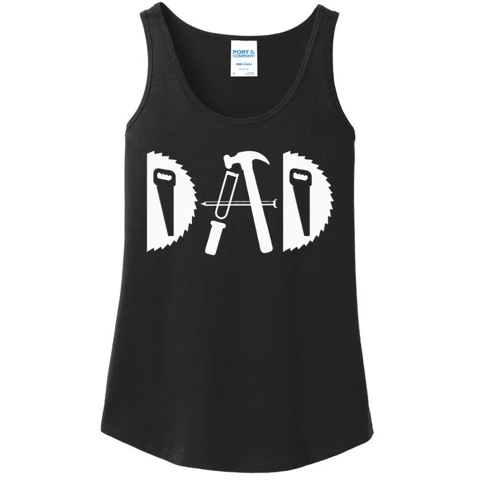 Dad Woodworking Funny Woodworker Handyman Carpenter Ladies Essential Tank