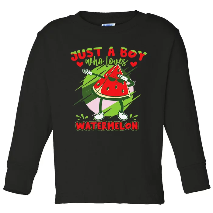 Dabbing Watermelon Fruit Toddler Long Sleeve Shirt