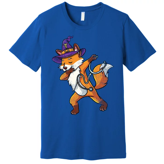 Dabbing Witch Fox Nurse Vintage Meaningful Gift Premium T-Shirt